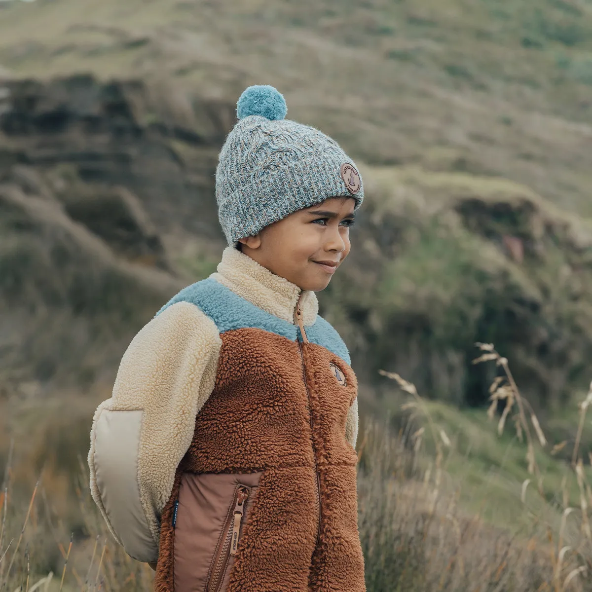 Crywolf Pom Pom Beanie - Blue Speckle