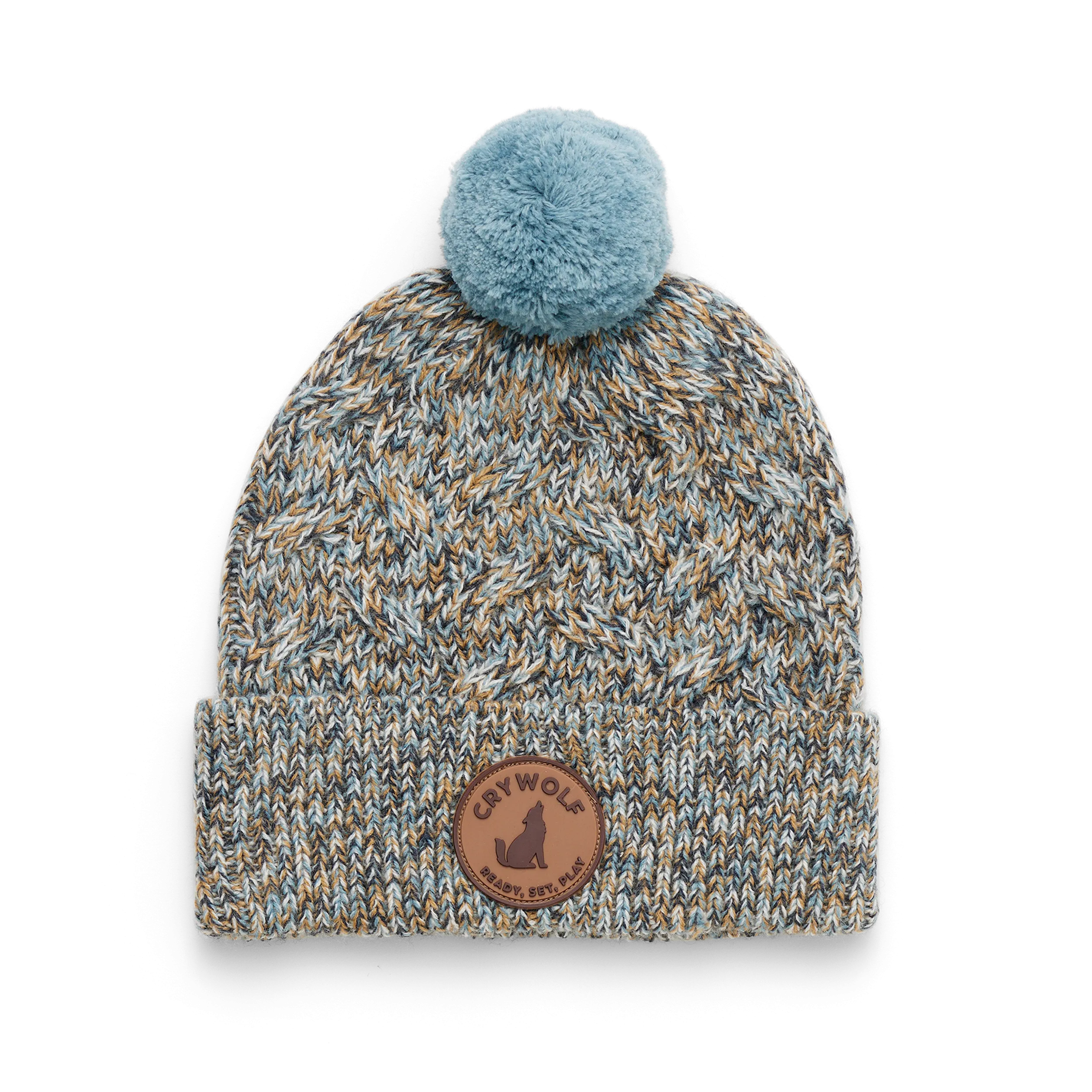 Crywolf Pom Pom Beanie - Blue Speckle