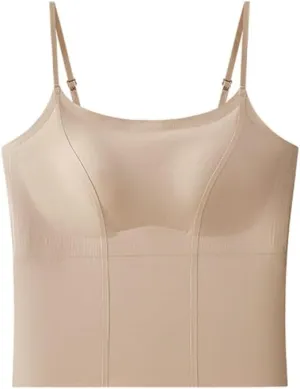 CSCDD Ice Silk Traceless Beautiful Back Camisole Vest Women's Chest Pad Strapless Bottom Top