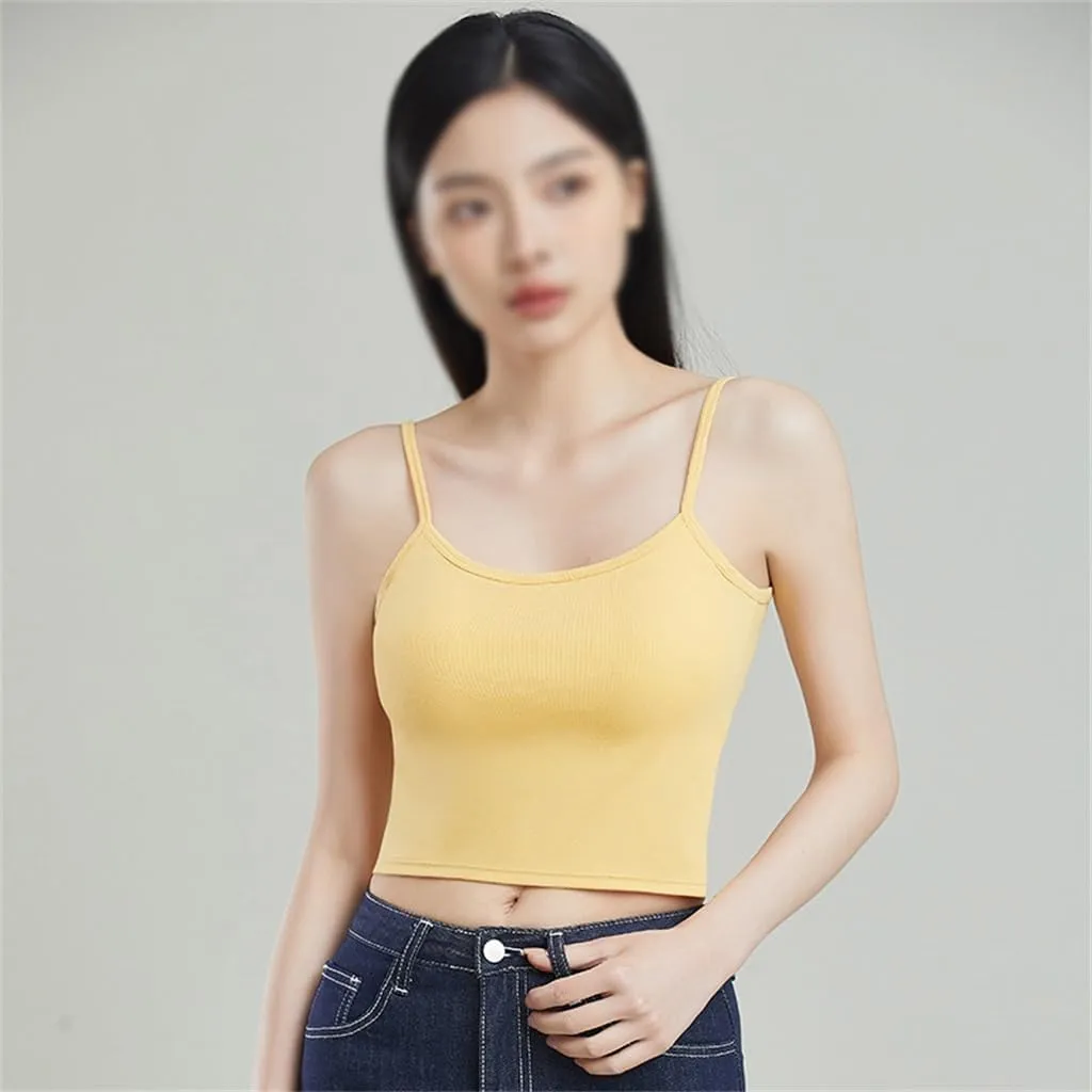 CSCDD Sexy Backless Camisole Vest for Inner and Outer Wear Wrapped Around The Chest
