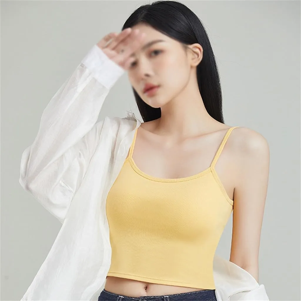 CSCDD Sexy Backless Camisole Vest for Inner and Outer Wear Wrapped Around The Chest