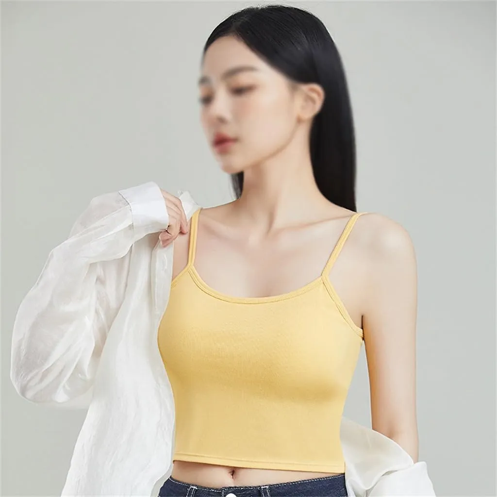 CSCDD Sexy Backless Camisole Vest for Inner and Outer Wear Wrapped Around The Chest