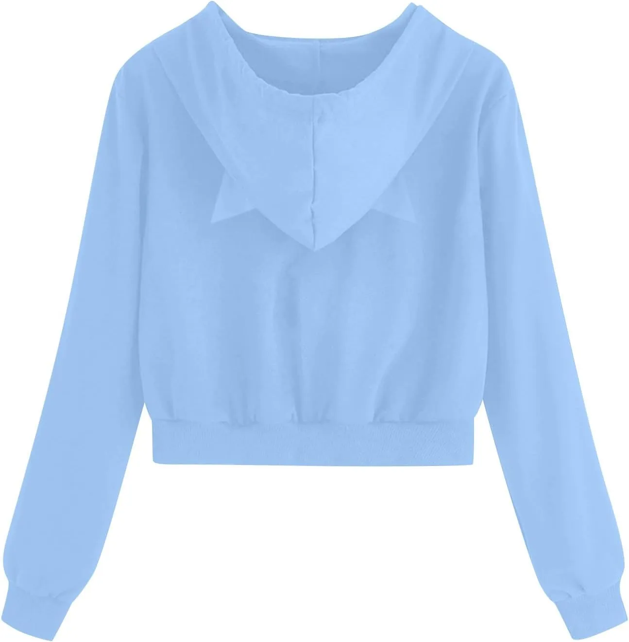 Cute Cat Ear Zip Up Hoodies for Women Teen Girls Y2K Long Sleeve Drawstring Hooded Sweatshirt Jackets with Pockets