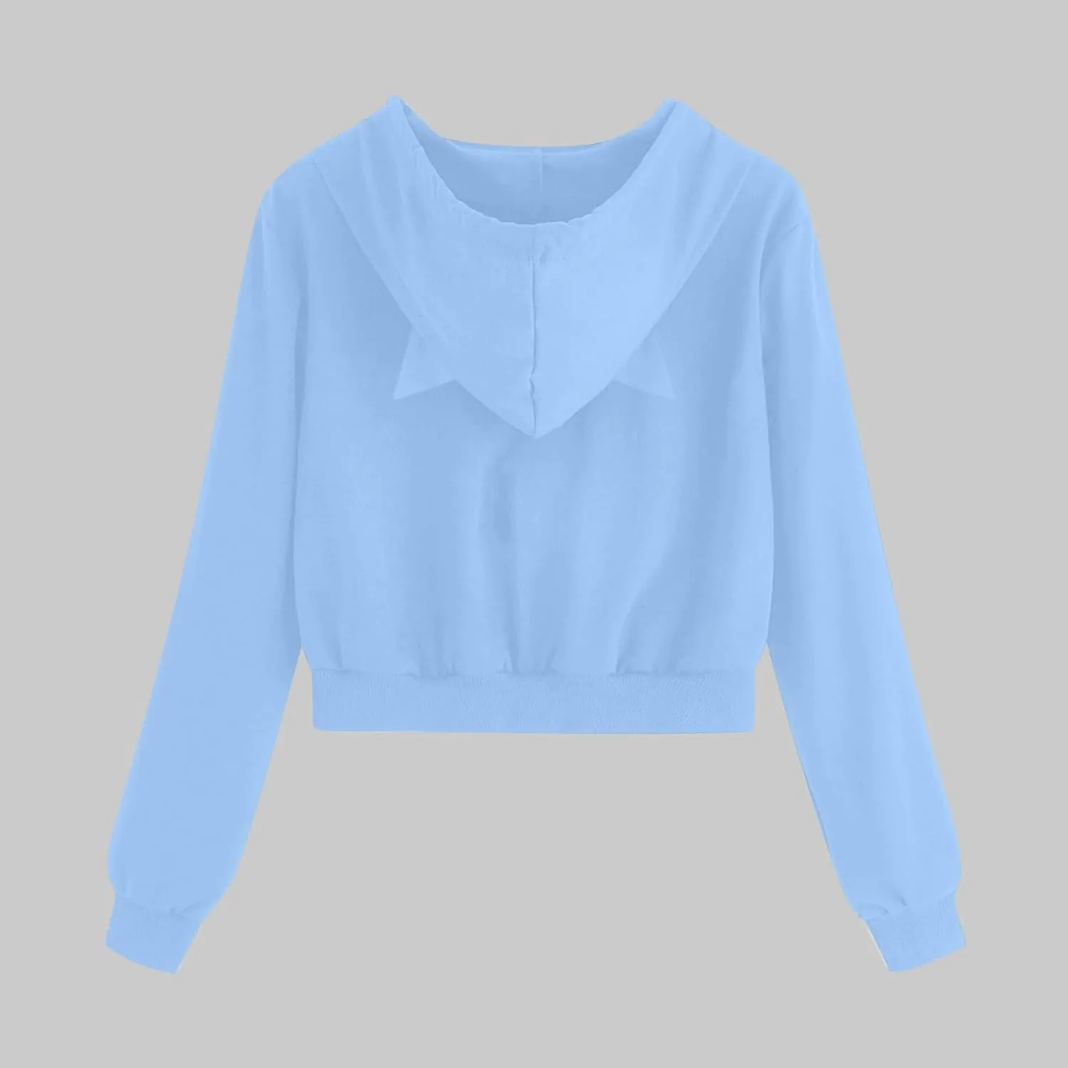 Cute Cat Ear Zip Up Hoodies for Women Teen Girls Y2K Long Sleeve Drawstring Hooded Sweatshirt Jackets with Pockets