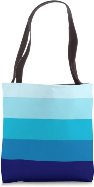 Cute Five Colors Stripes Ocean Theme Minimalist Graphic Tote Bag