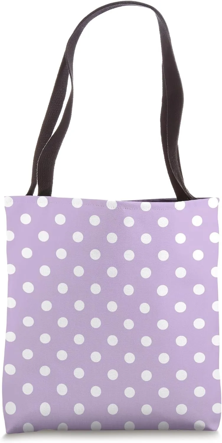 Cute Pastel Purple White Polka Dot Pattern Minimalist Tote Bag