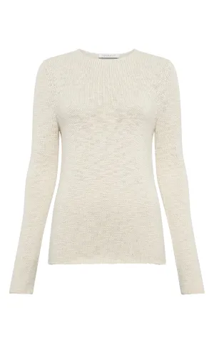 Deva Knit Sweater in Ivory Cashmere