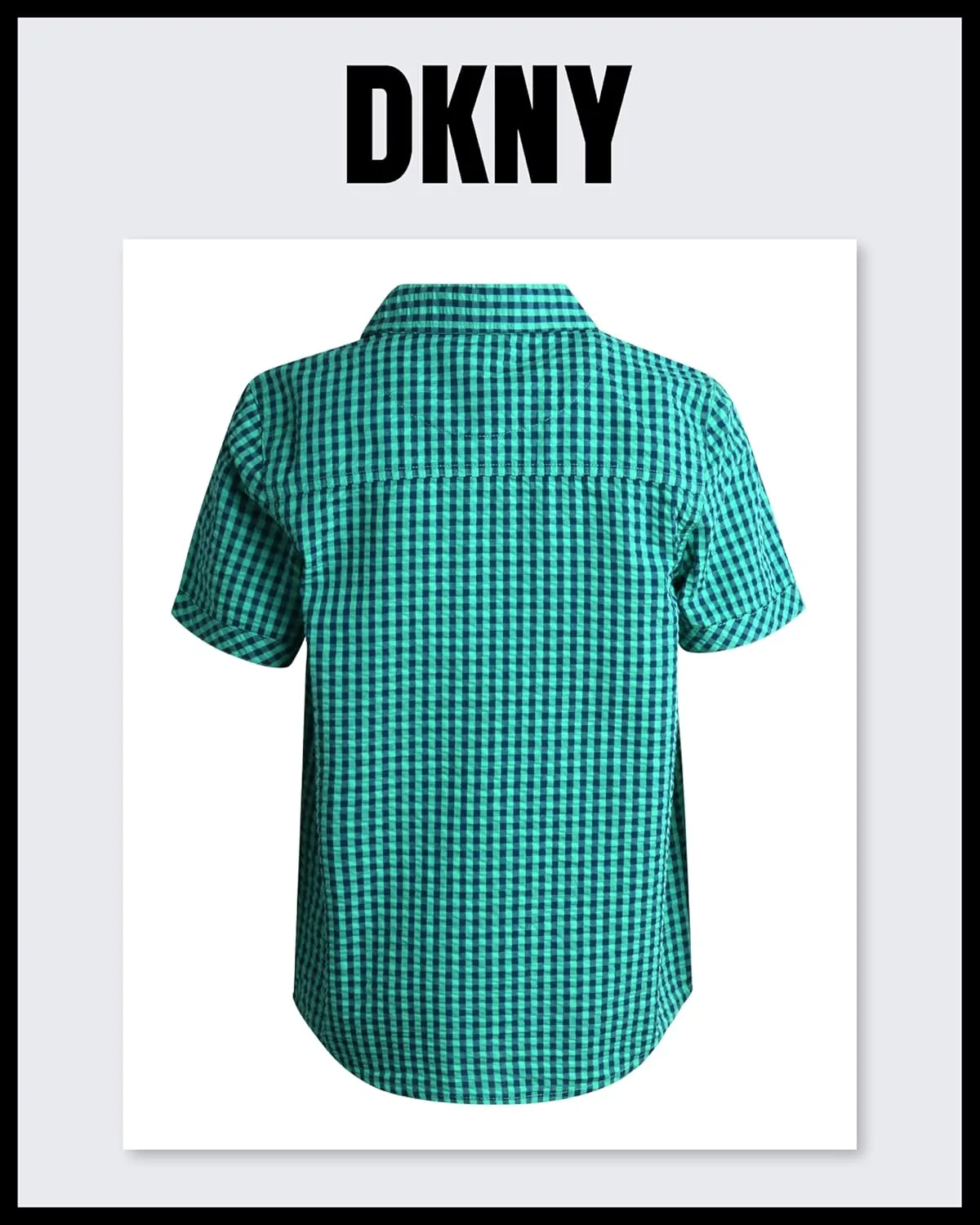 DKNY Boys' Button Down Shirt - Casual Woven Short Sleeve Collared Dress Shirt for School, Vacation and Holidays (Sizes: 4-20)