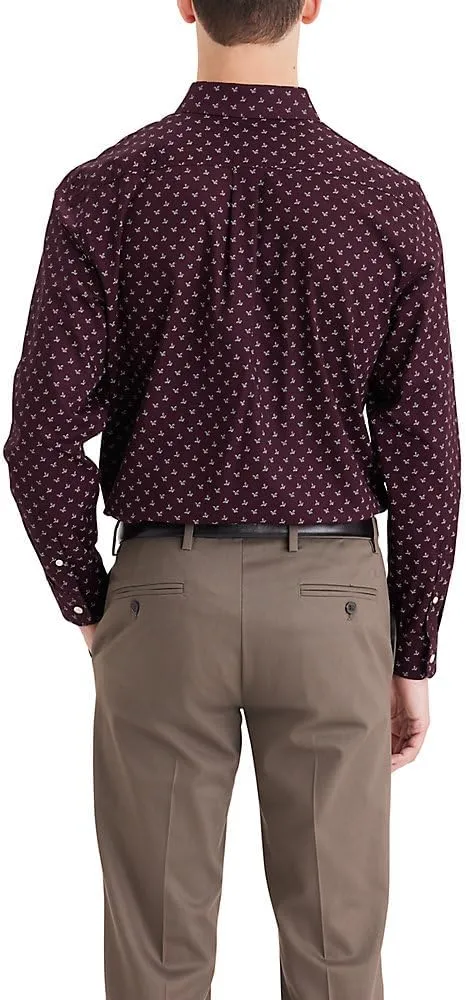 DOCKERS Mens Classic Fit Long Sleeve Signature Iron Free Shirt With Stain Defender