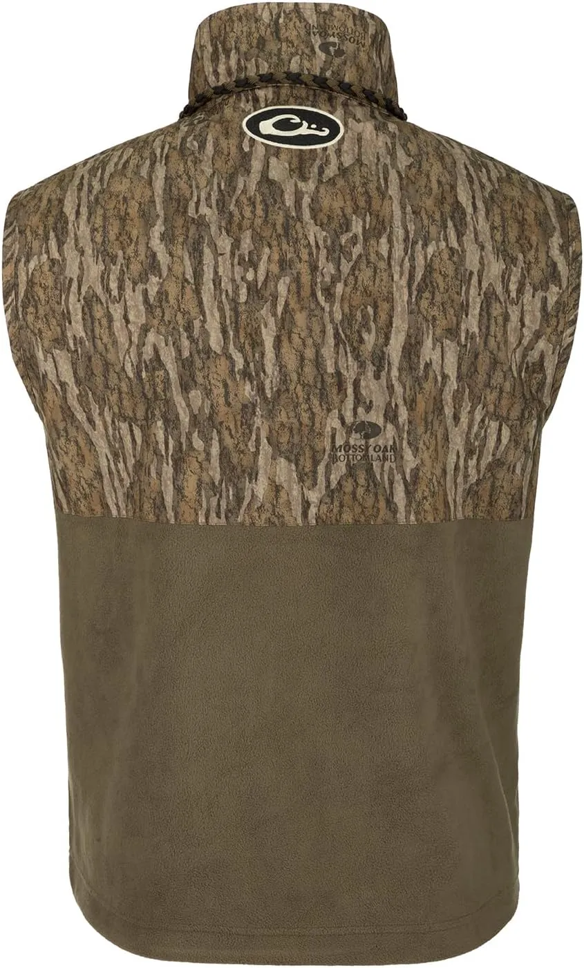 Drake Waterfowl Men's MST Eqwader Insulated Fleece-Lined Waterproof Windproof Breathable Adjustable Outdoor Hunting Zip Vest