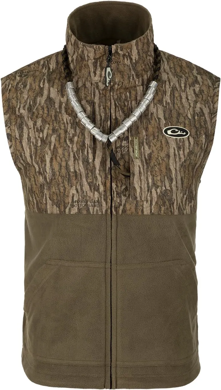 Drake Waterfowl Men's MST Eqwader Insulated Fleece-Lined Waterproof Windproof Breathable Adjustable Outdoor Hunting Zip Vest