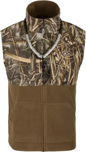 Drake Waterfowl Men's MST Eqwader Insulated Fleece-Lined Waterproof Windproof Breathable Adjustable Outdoor Hunting Zip Vest