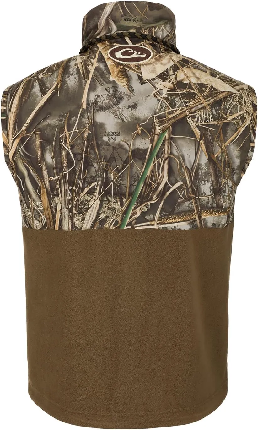 Drake Waterfowl Men's MST Eqwader Insulated Fleece-Lined Waterproof Windproof Breathable Adjustable Outdoor Hunting Zip Vest