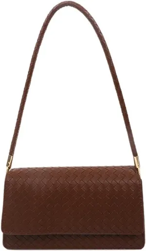 Elegant Retro Leather Shoulder Bag - Casual Underarm Satchel Handbag Purse (Brown)