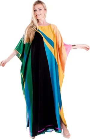 Elegant Satin Silk Kaftan for Women - Luxurious Loungewear for Comfort and Style