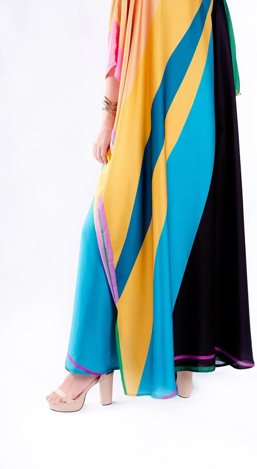 Elegant Satin Silk Kaftan for Women - Luxurious Loungewear for Comfort and Style