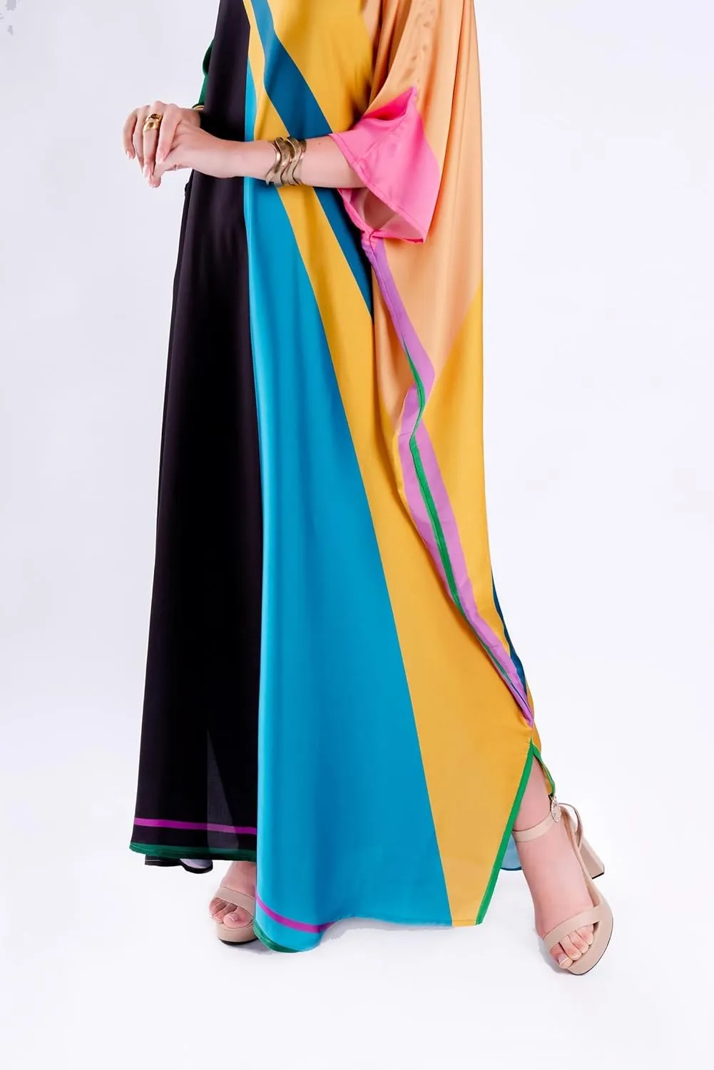 Elegant Satin Silk Kaftan for Women - Luxurious Loungewear for Comfort and Style