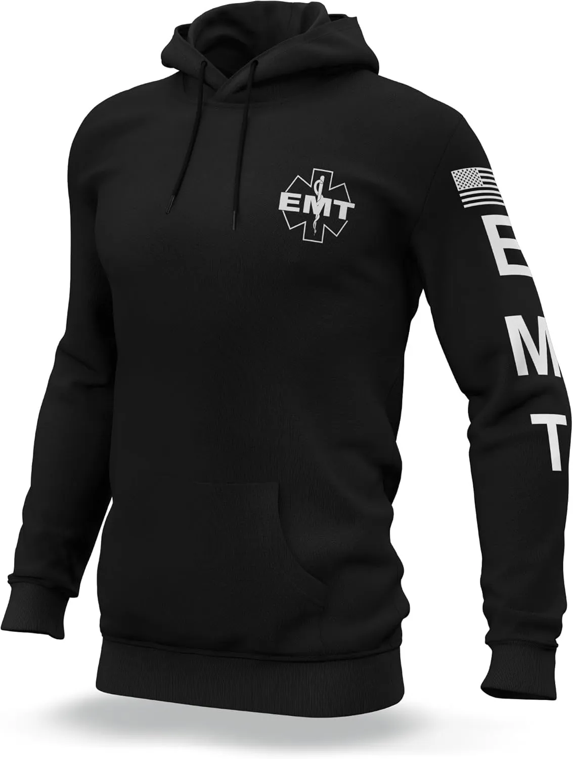 EMT Performance Hoodie | USA Patriotic Apparel | 100% Polyester for Odor Free, Moisture-Wicking Quick Dry Comfort.