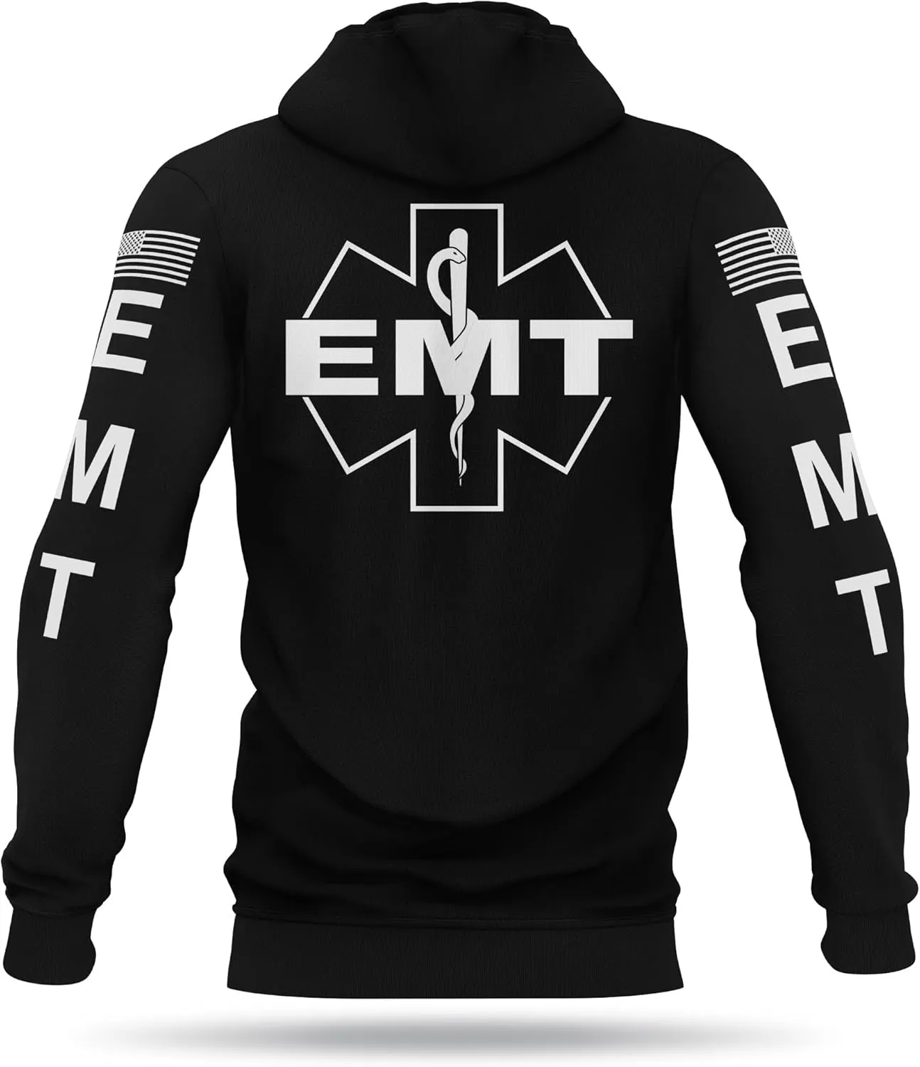 EMT Performance Hoodie | USA Patriotic Apparel | 100% Polyester for Odor Free, Moisture-Wicking Quick Dry Comfort.