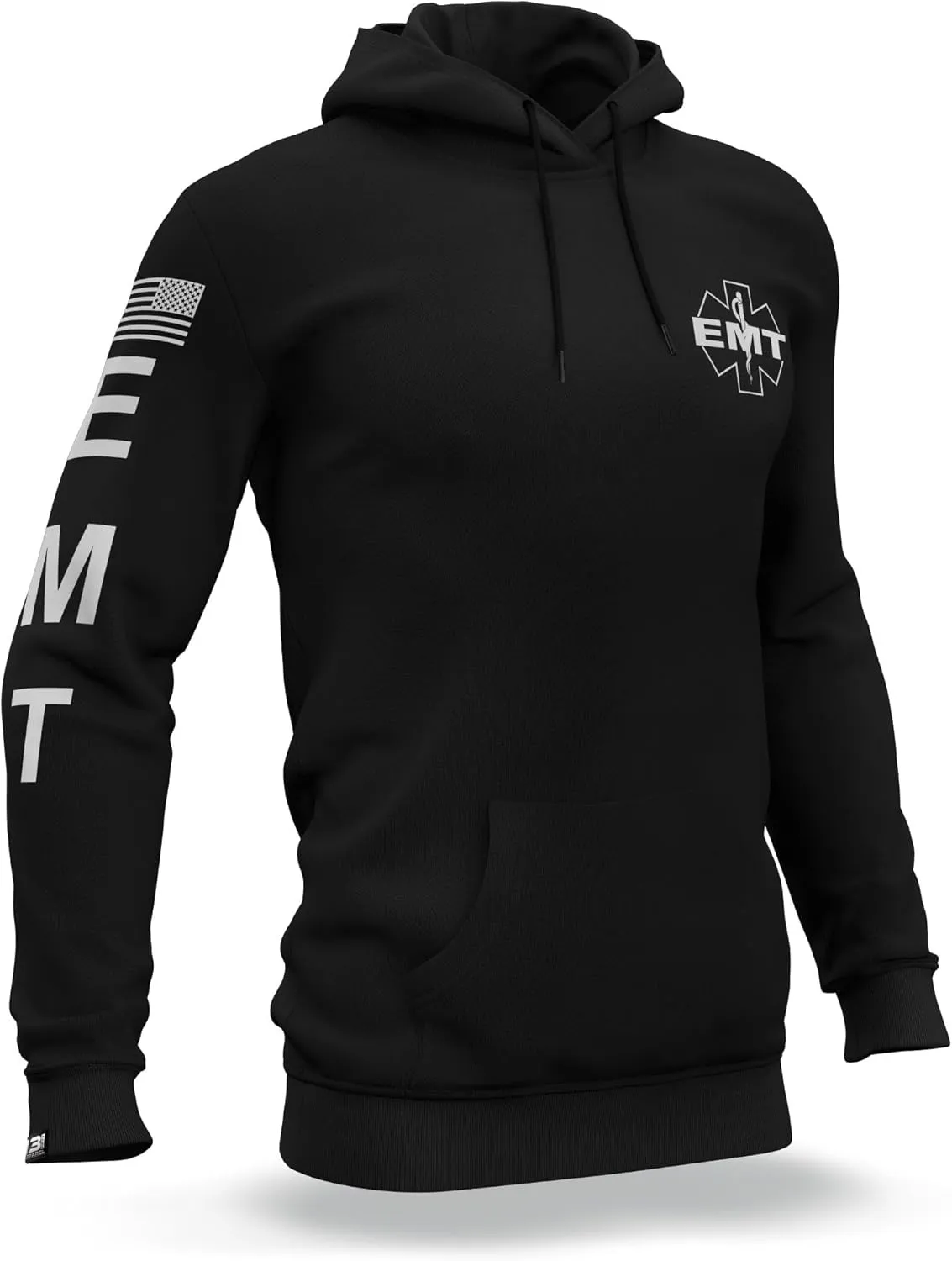 EMT Performance Hoodie | USA Patriotic Apparel | 100% Polyester for Odor Free, Moisture-Wicking Quick Dry Comfort.