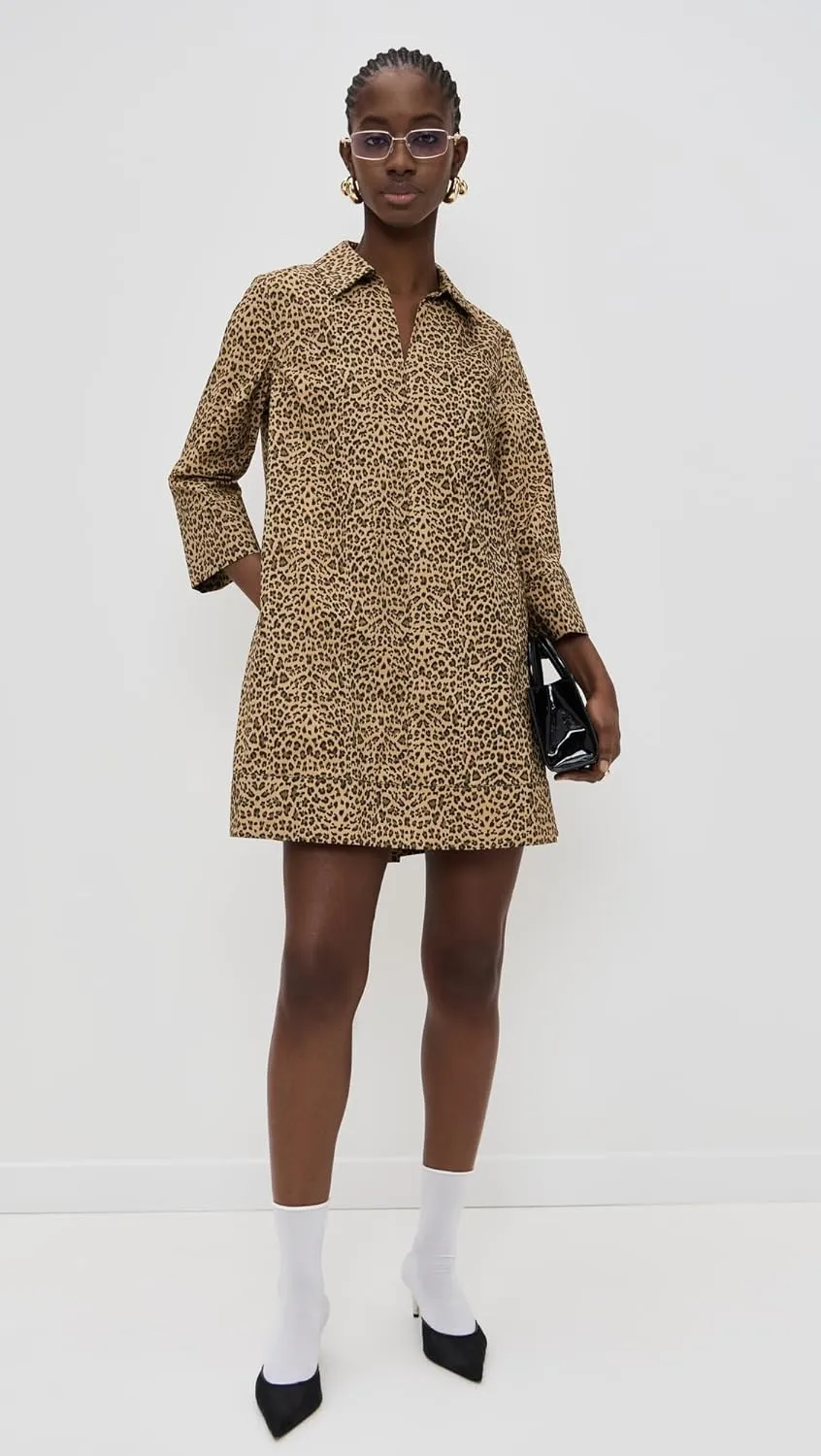 English Factory Women's Leopard Collar Mini Dress