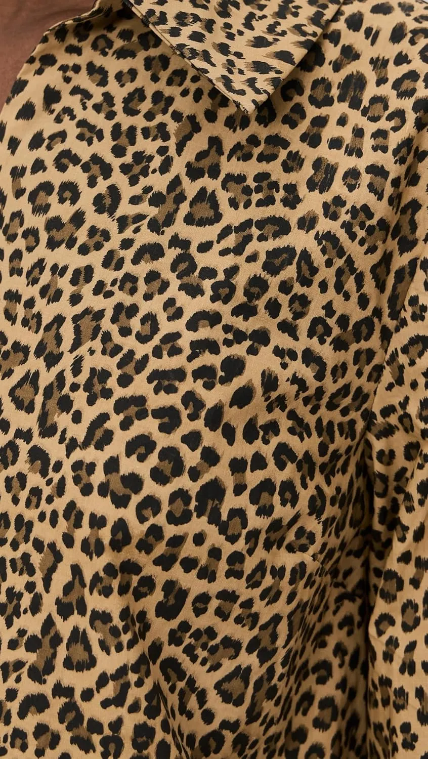 English Factory Women's Leopard Collar Mini Dress