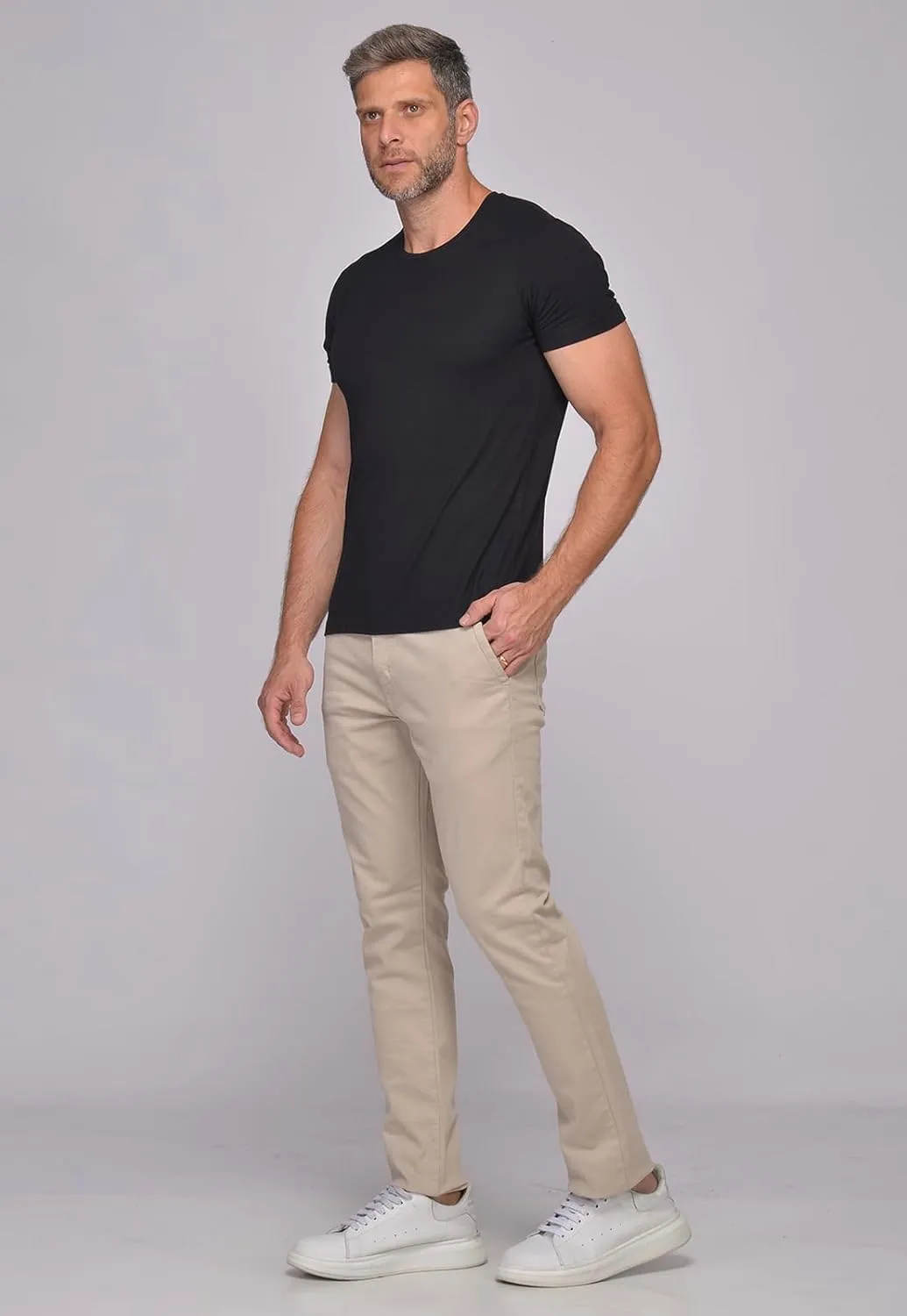 Essentials Mens Casual Twill Chino Pants Slim Fit Comfort Stretch