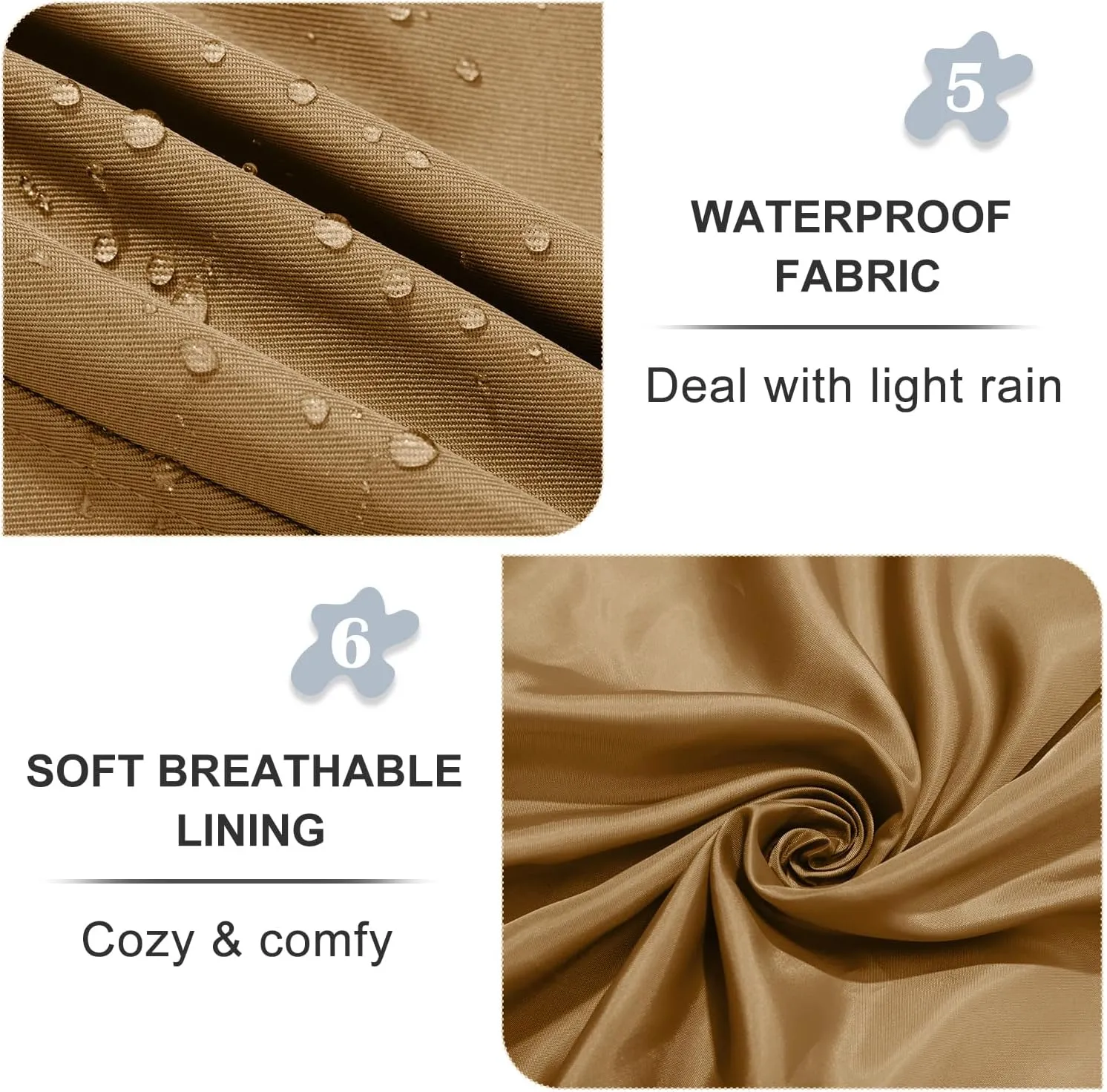 FARVALUE Women's Waterproof Trench Coat Double Breasted Windbreaker Classic Belted Lapel Overcoat with Removable Hood