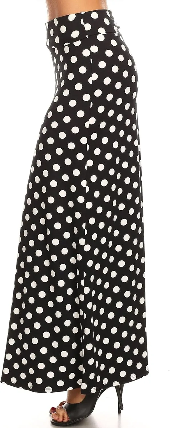 FashionJOA Women's Stretchy Flowy Maxi Skirt with Elastic Waistband for Comfort and Style
