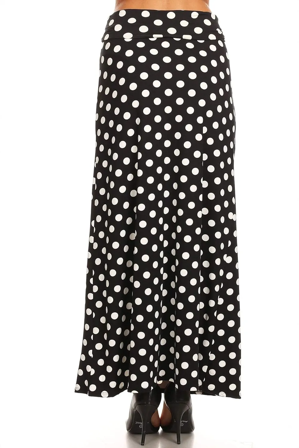 FashionJOA Women's Stretchy Flowy Maxi Skirt with Elastic Waistband for Comfort and Style