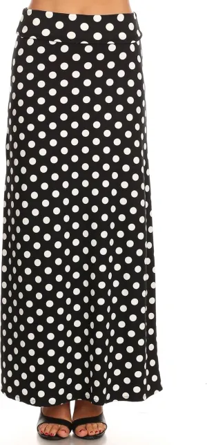 FashionJOA Women's Stretchy Flowy Maxi Skirt with Elastic Waistband for Comfort and Style