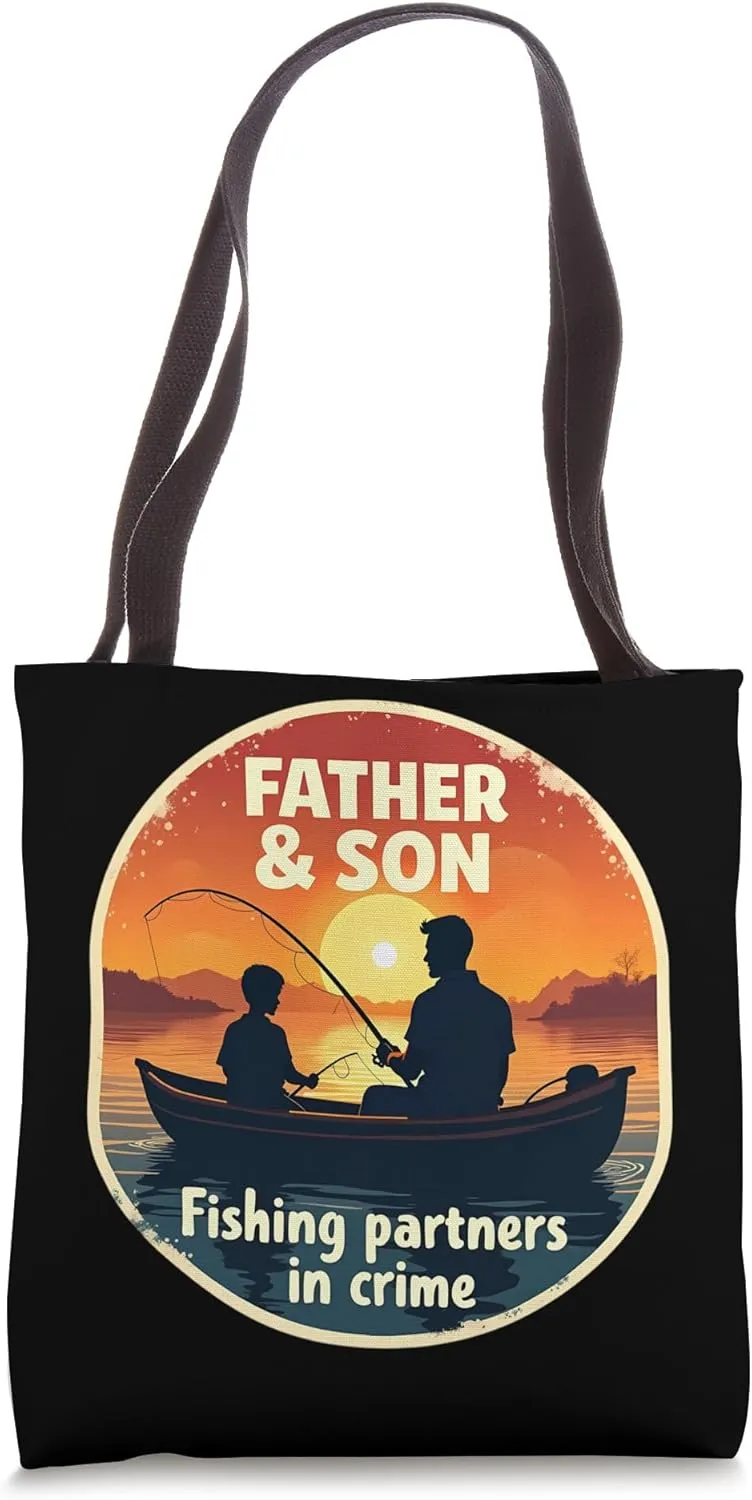 Father And Son Fishing Partners In Crime Dad Father's Day Tote Bag