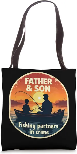 Father And Son Fishing Partners In Crime Dad Father's Day Tote Bag