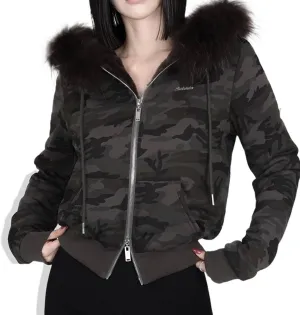 Faux Fur Trim Hoodies for Women, Y2k Long Sleeve Cropped Sweatshirt, Zip Up Jacket with Fur Hood Vintage Outfit