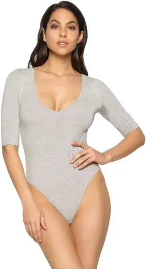 Felina womens Loungewear Modal Deep V Neck Bodysuit