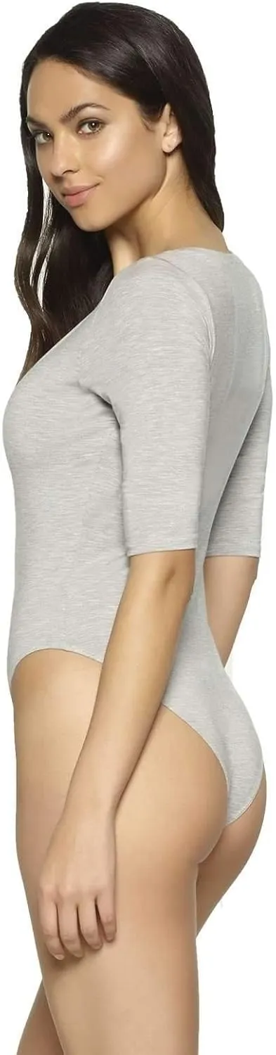 Felina womens Loungewear Modal Deep V Neck Bodysuit