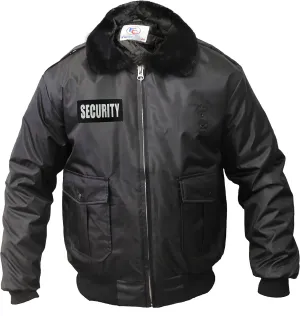 First Class Watch-Guard Bomber Jacket with Reflective Security ID (Black)