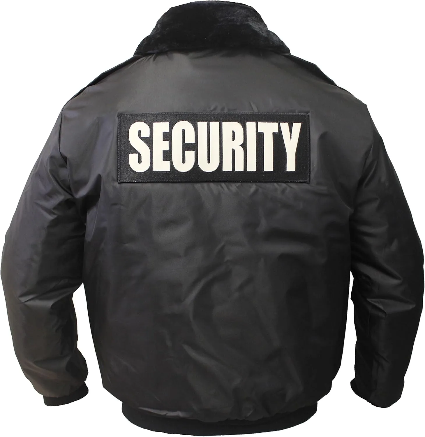 First Class Watch-Guard Bomber Jacket with Reflective Security ID (Black)