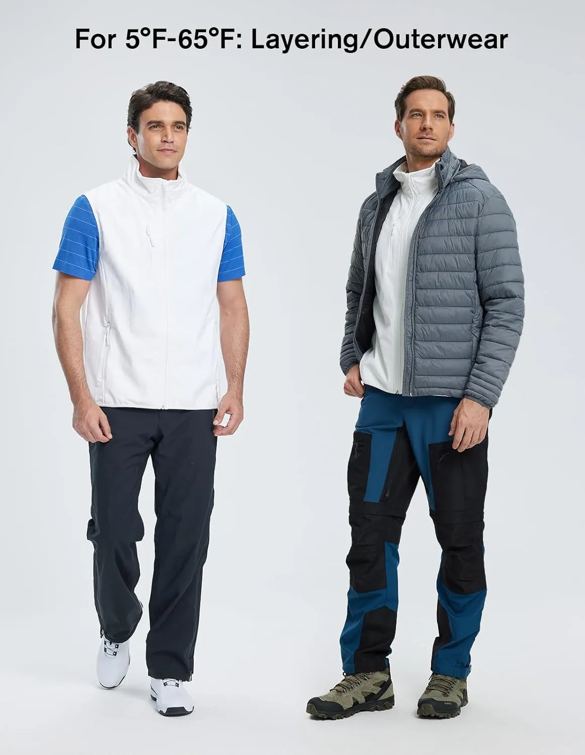 fit space Men's Lightweight Vest Softshell Sleeveless Windproof Jacket with Zipper Pcoket Cycling Travel Hiking Running Golf