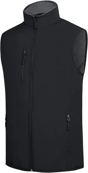 fit space Men's Lightweight Vest Softshell Sleeveless Windproof Jacket with Zipper Pcoket Cycling Travel Hiking Running Golf