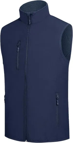 fit space Men's Lightweight Vest Softshell Sleeveless Windproof Jacket with Zipper Pcoket Cycling Travel Hiking Running Golf