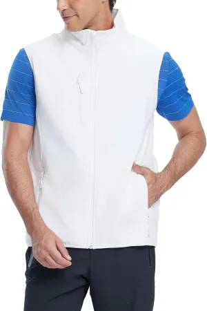 fit space Men's Lightweight Vest Softshell Sleeveless Windproof Jacket with Zipper Pcoket Cycling Travel Hiking Running Golf