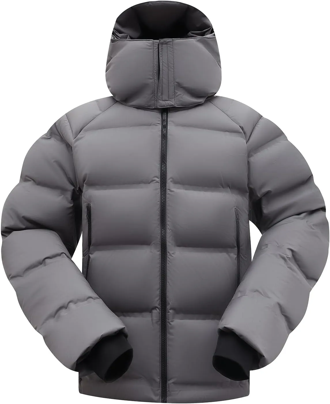 fit space Men's Thickened Down Jacket Super Warm Winter Puffer Jacket Snow Coat with Detachable Hood Waterproof Windproof