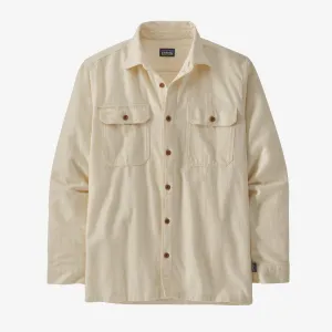 Fjord Patagonia Men's Mid-Weight Organic Cotton Flannel Long Sleeve Shirt , color Undyed Natural