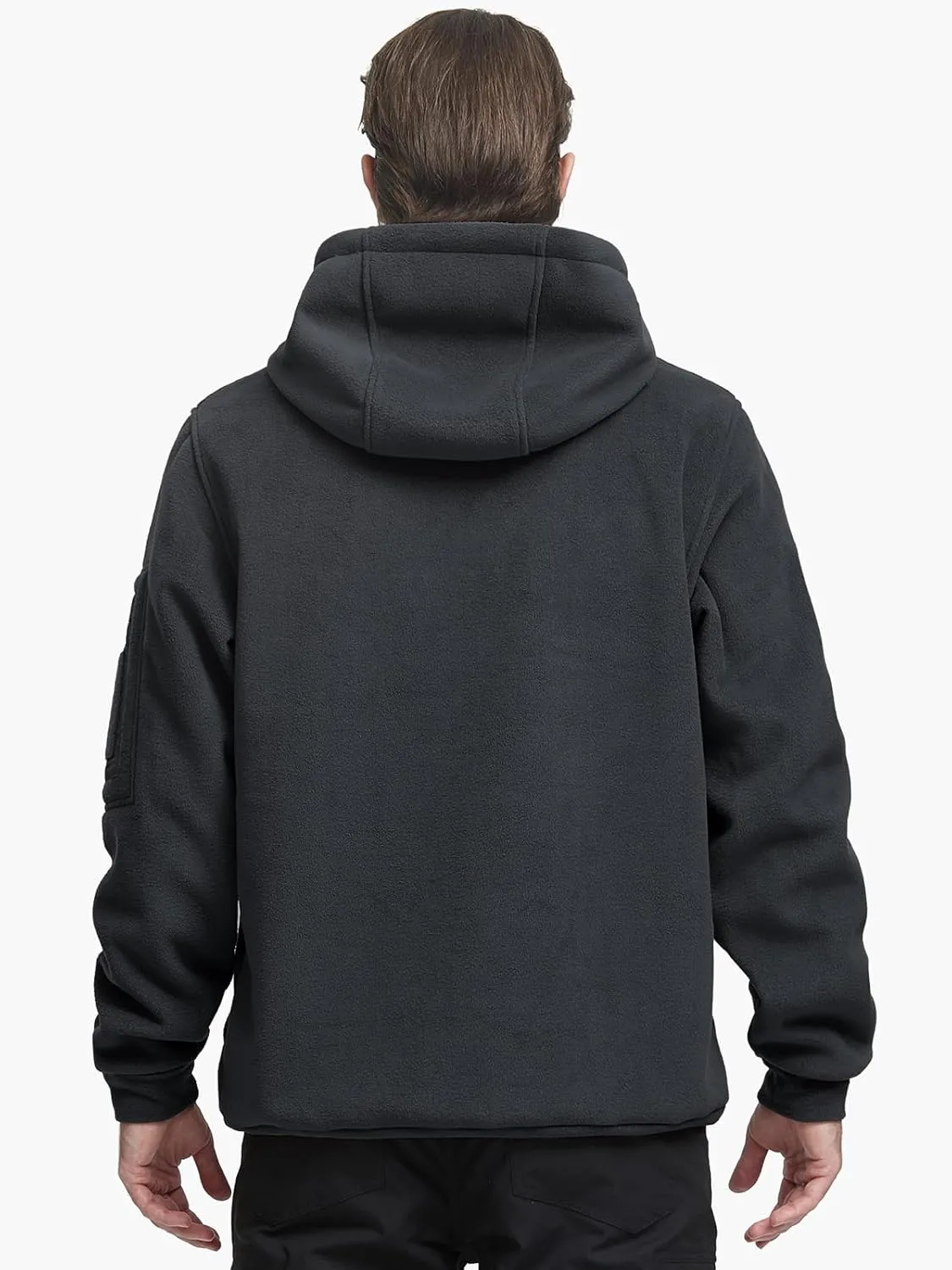 FREE SOLDIER Men's Tactical Winter Fleece Pullover Hoodie Warm Long Fleece lined Hooded Sweatshirt