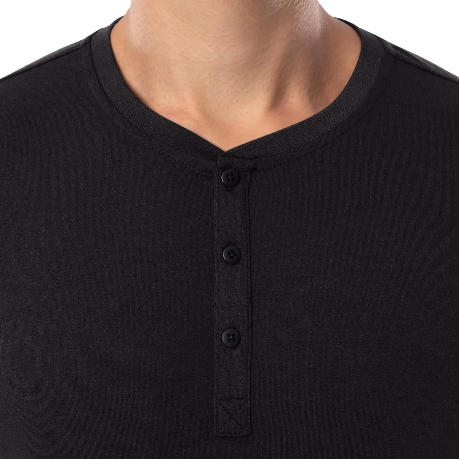 Fruit of the Loom Men's 360 Stretch Long Sleeve Henley Top and Pant Sleep Pajama Set