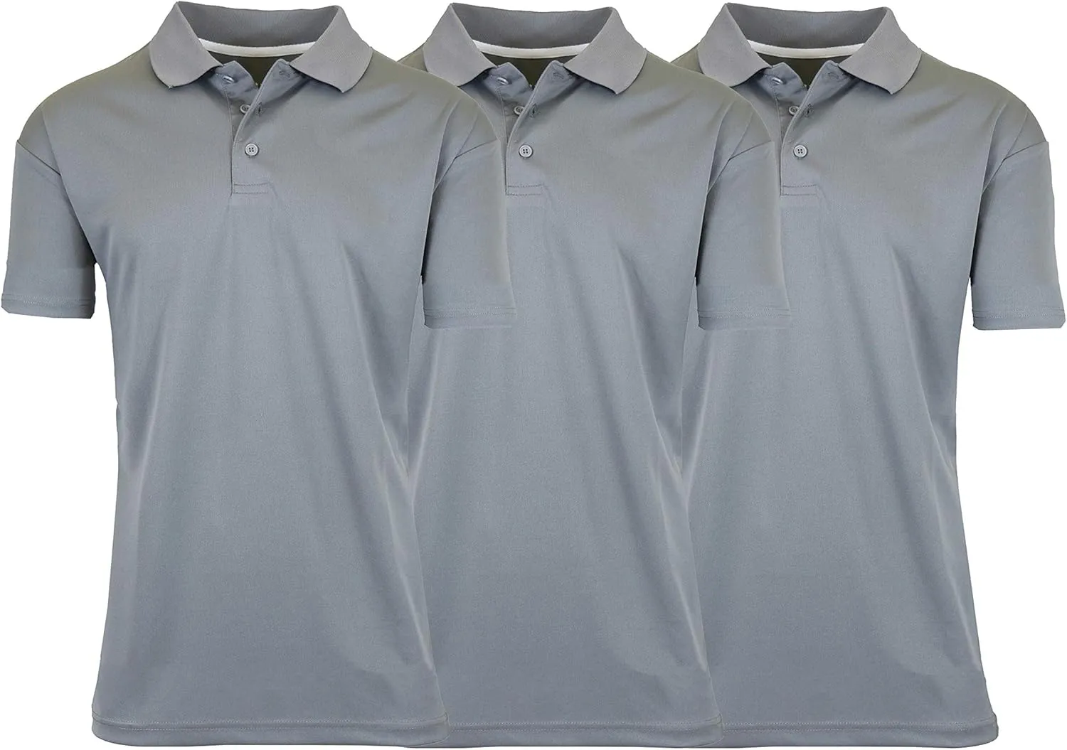 Galaxy by Harvic Men's Tagless Moisture Wicking Polo Shirt (3-Pack)