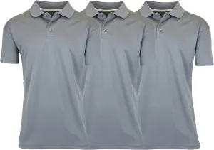 Galaxy by Harvic Men's Tagless Moisture Wicking Polo Shirt (3-Pack)