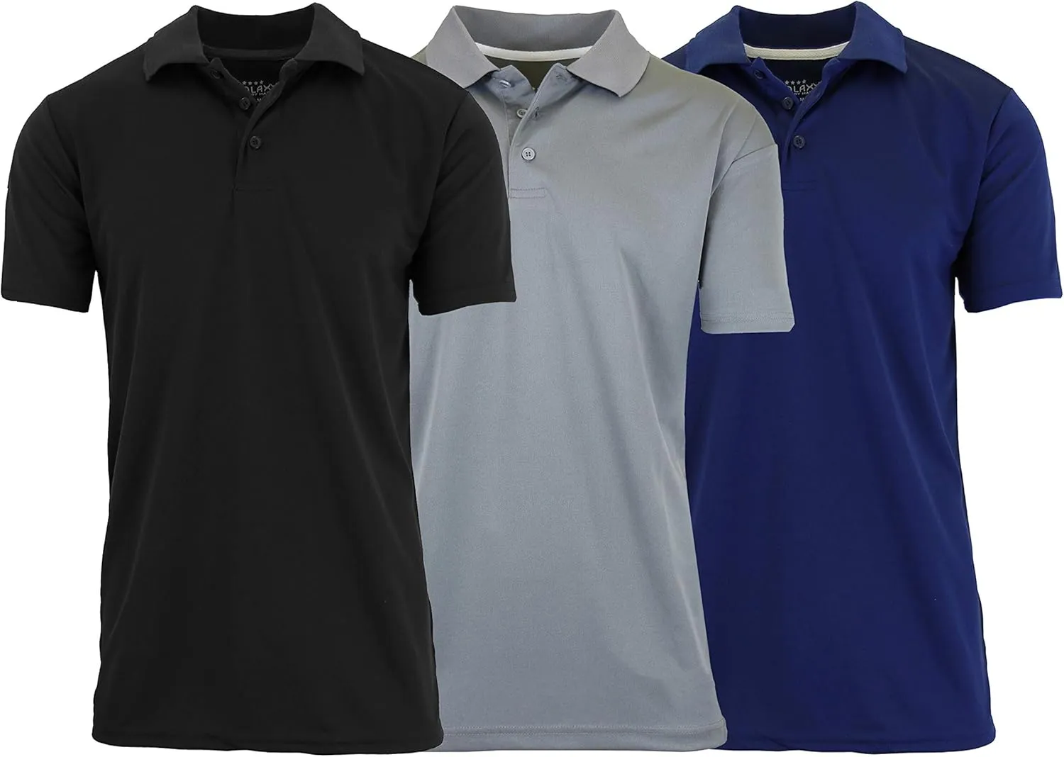 Galaxy by Harvic Men's Tagless Moisture Wicking Polo Shirt (3-Pack)