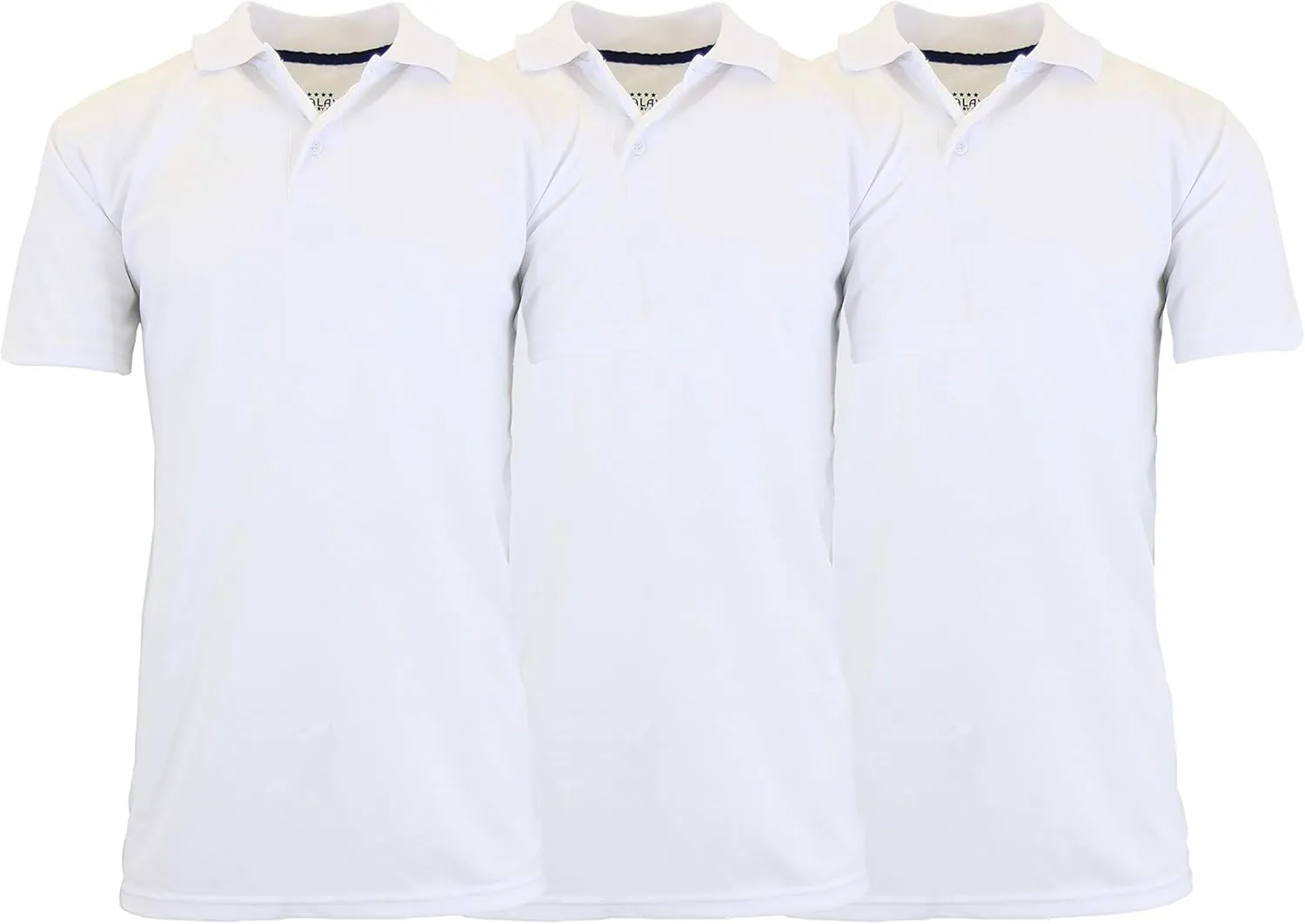 Galaxy by Harvic Men's Tagless Moisture Wicking Polo Shirt (3-Pack)